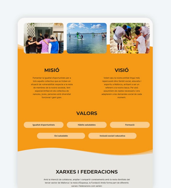 Diseño web Fundació Amés