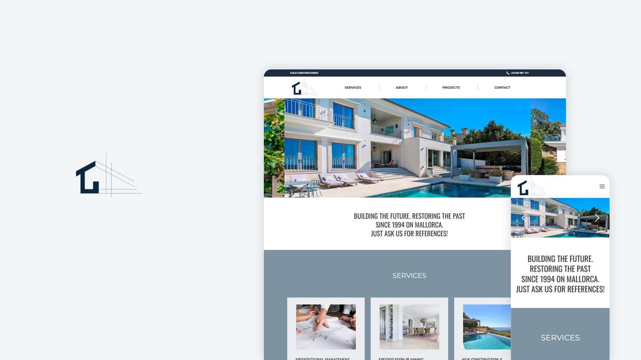 Diseño de página web para SMB Construcciones en Mallorca